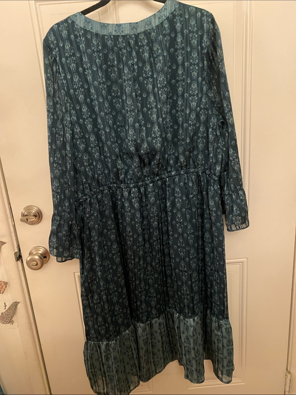 Style & Co Dress Damask Shine 3/4 Flutter-Sleeve Dress, NWT - Picture 4 of 8
